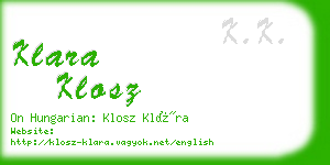 klara klosz business card
